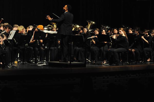 Students performing at the 2023-2024 All County Band Concert